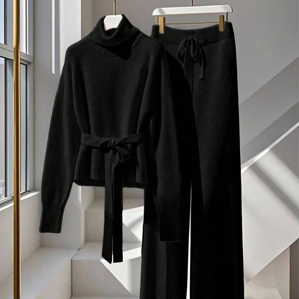 Black Casual Women's Elegant Knitted Sweater